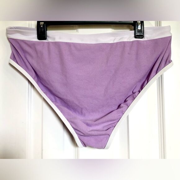 KONA SOL - NWT - L Sz 2X Terry-Textured High Waist, High Leg Bikini Bottoms - Picture 5 of 15